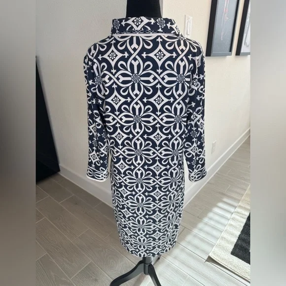 GRETCHEN SCOTT Ruffneck Jersey Floral Collared Dress Size Medium GUC - Picture 2 of 3